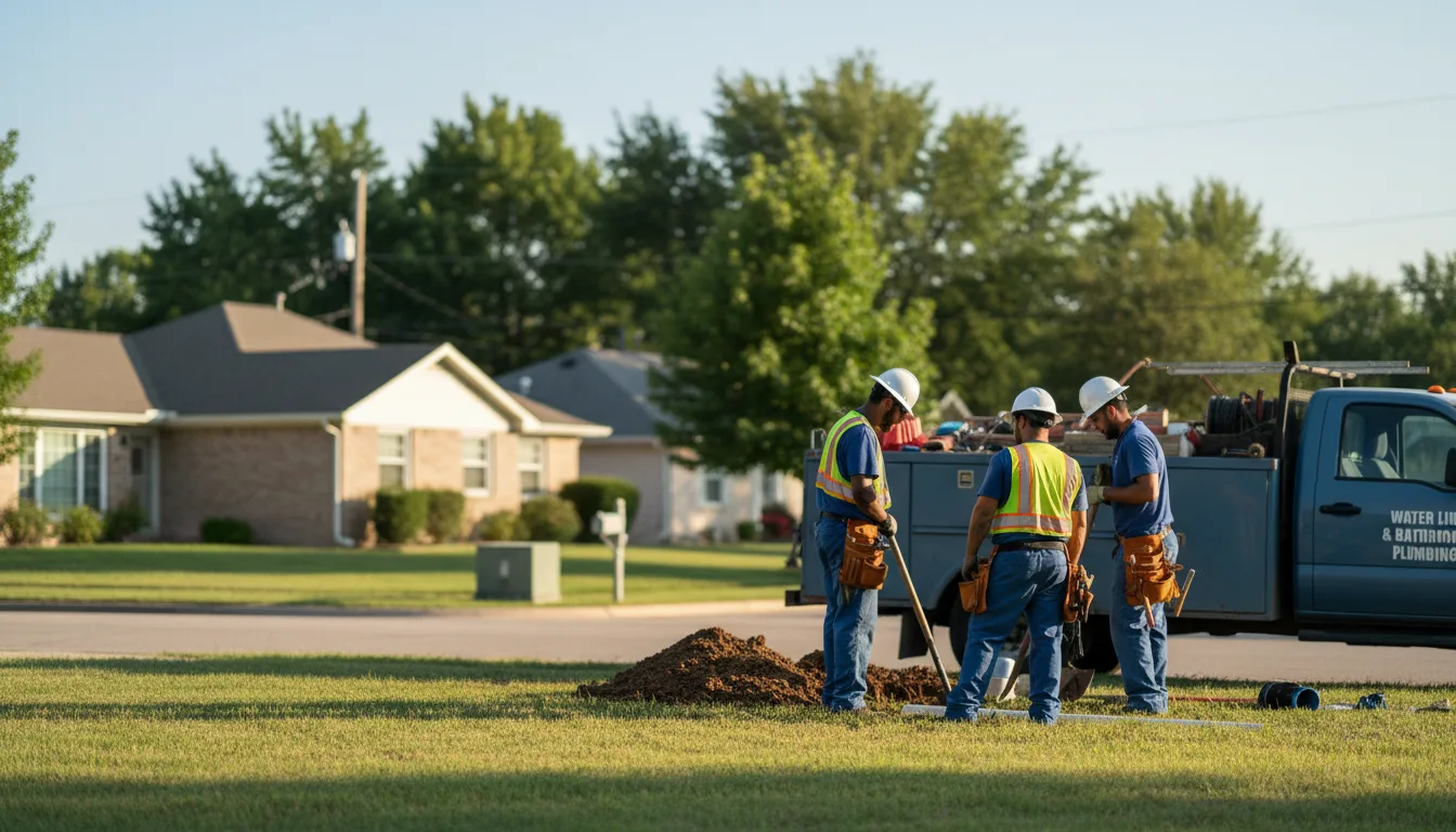 Residential water line and bathroom plumbing service in Haskins, OH